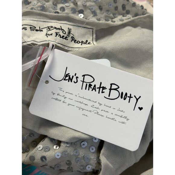 Jen's Pirate Booty for Free people Appolonia silver sequin gray tie top - Picture 7 of 9
